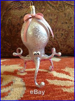 Christopher Radko Silver Squid Ornament Italian NOS Mint