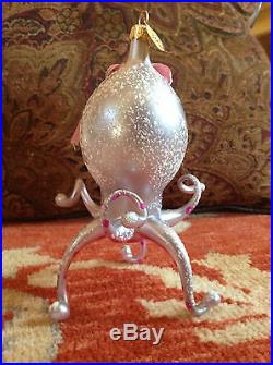 Christopher Radko Silver Squid Ornament Italian NOS Mint