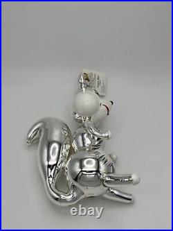 Christopher Radko Silver Squirrel Rare 1997 Ornament