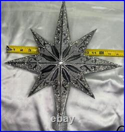 Christopher Radko Silver Stellar Christmas Tree Topper Star 1017493 Finial