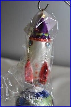 Christopher Radko Sky Ranger Santa Glass Pheasant Ornament San Francisco Rocket