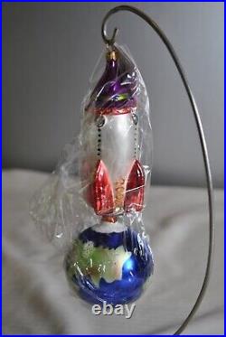 Christopher Radko Sky Ranger Santa Glass Pheasant Ornament San Francisco Rocket