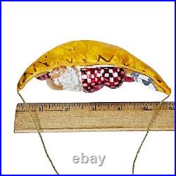 Christopher Radko Sleepy Time Santa Hammock Glass Christmas Ornament