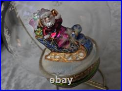 Christopher Radko Sleighride Supreme 7.5 Ornament Santa Snowglobe 2004