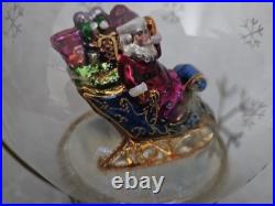 Christopher Radko Sleighride Supreme 7.5 Ornament Santa Snowglobe 2004