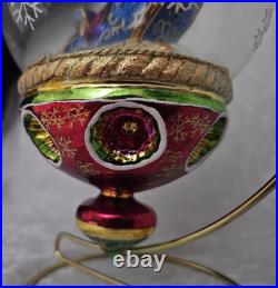 Christopher Radko Sleighride Supreme 7.5 Ornament Santa Snowglobe 2004