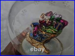 Christopher Radko Sleighride Supreme 7.5 Ornament Santa Snowglobe 2004