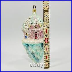 Christopher Radko Snow Castle Glass Christmas Ornament 7 1995 RETIRED