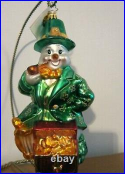 Christopher Radko Snow Lucky -Ireland- Snowmen Around World Xmas Ornament, SIGNED