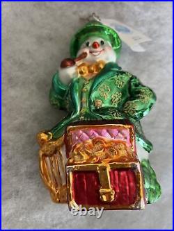 Christopher Radko Snow Lucky Snowmen Around the World Ireland Christmas Ornament