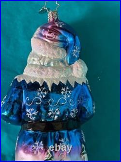 Christopher Radko Snow Nick Mouth-blown European Glass Ornament Glitter Trim