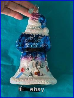 Christopher Radko Snow Nick Mouth-blown European Glass Ornament Glitter Trim Christopher Radko Snow Nick Mouth-blown European Glass Ornament Glitter Trim