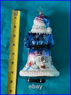 Christopher Radko Snow Nick Mouth-blown European Glass Ornament Glitter Trim