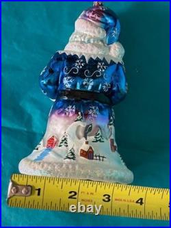 Christopher Radko Snow Nick Mouth-blown European Glass Ornament Glitter Trim
