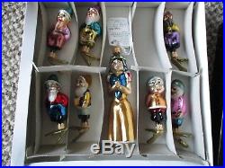 Christopher Radko Snow White Seven Dwarfs Christmas Ornaments Complete Set 1995
