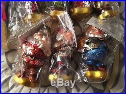 Christopher Radko Snow White Seven Dwarfs Disney Glass Christmas Ornaments Set