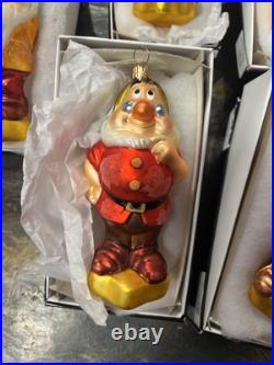 Christopher Radko Snow White and The Seven Dwarfs Ornament Set Of 8 Pieces
