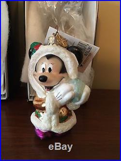 Christopher Radko Snowball Fight Disney Winter Christmas Ornament Mickey Minnie