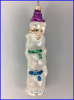 Christopher Radko Snowman Ornament Christmas Snowmen 3 Tall Stacking Rare