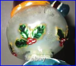 Christopher Radko Snowman Reflector Drop Christmas Ornament AS IS REPAIRED