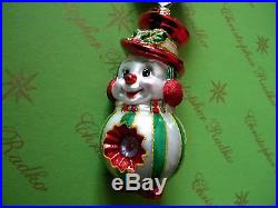 Christopher Radko Snowman Sparkleberry Bright Glass Ornament