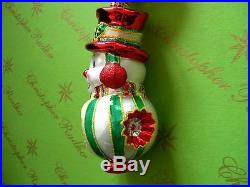 Christopher Radko Snowman Sparkleberry Bright Glass Ornament
