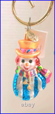 Christopher Radko Snowmittens Gem Snowman RARE SET OF 2