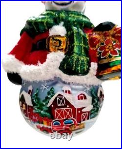 Christopher Radko Snowy Sentinel #1022504 Snowman With Painted Scene
