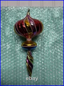 Christopher Radko Space Twister Glass Ornament 2004 Spiral 9.5 READ