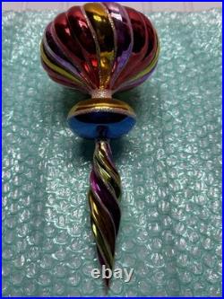 Christopher Radko Space Twister Glass Ornament 2004 Spiral 9.5 READ