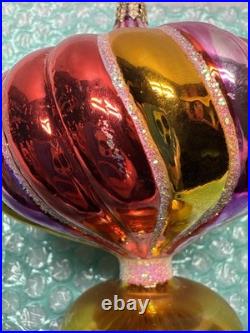 Christopher Radko Space Twister Glass Ornament 2004 Spiral 9.5 READ