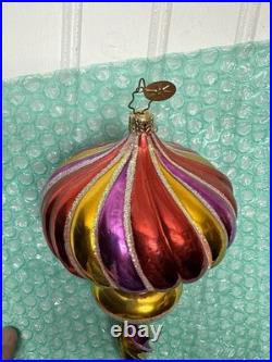 Christopher Radko Space Twister Glass Ornament 2004 Spiral 9.5 READ