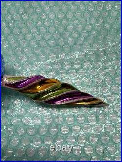Christopher Radko Space Twister Glass Ornament 2004 Spiral 9.5 READ