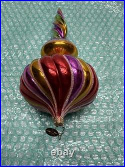 Christopher Radko Space Twister Glass Ornament 2004 Spiral 9.5 READ