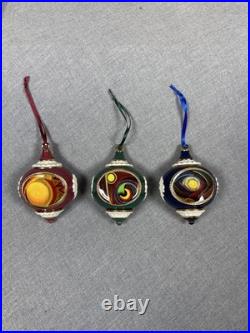 Christopher Radko Spectrum Swirl Trio Glass Reflector Ornaments Set Christopher Radko Spectrum Swirl Trio Glass Reflector Ornaments Set