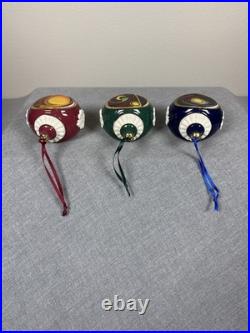 Christopher Radko Spectrum Swirl Trio Glass Reflector Ornaments Set
