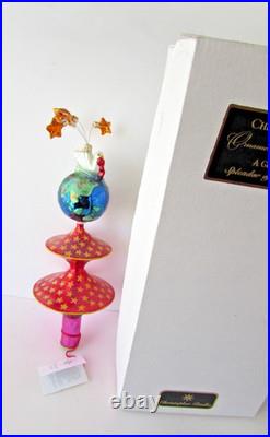 Christopher Radko Splendor Of Peace Finial Christmas Tree Ornament Topper WithBox