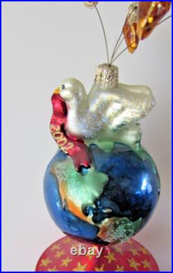 Christopher Radko Splendor Of Peace Finial Christmas Tree Ornament Topper WithBox