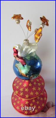 Christopher Radko Splendor Of Peace Finial Christmas Tree Ornament Topper WithBox