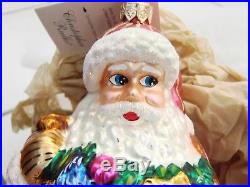 Christopher Radko Springtime Santa with tag Christmas Ornament 8 3/4 tall