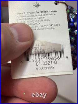 Christopher Radko Star Berry 01-0321-0 Christmas Ornament New Rare G Christopher Radko Star Berry 01-0321-0 Christmas Ornament New Rare G
