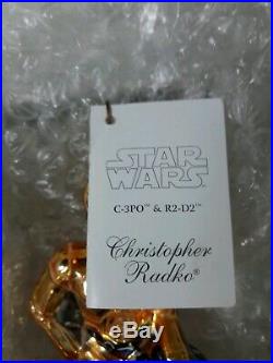 Christopher Radko Star Wars Ornament NEW RARE C3PO R2D2 Droids LIMITED RARE