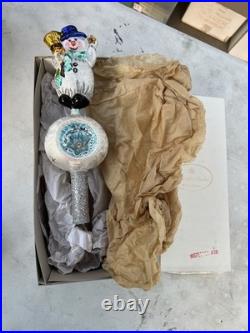 Christopher Radko Starfrost Snowman Finial NEW 01-1005-0