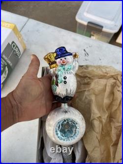 Christopher Radko Starfrost Snowman Finial NEW 01-1005-0