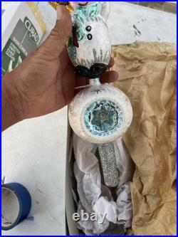 Christopher Radko Starfrost Snowman Finial NEW 01-1005-0