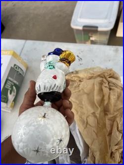 Christopher Radko Starfrost Snowman Finial NEW 01-1005-0