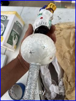 Christopher Radko Starfrost Snowman Finial NEW 01-1005-0
