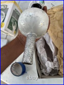 Christopher Radko Starfrost Snowman Finial NEW 01-1005-0