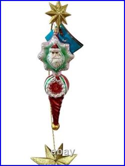 Christopher Radko Starring Santa Drop Reflector Twist Ornament 1013455 RARE HTF