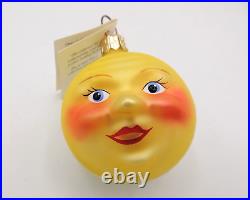 Christopher Radko Sunrise Sunset Christmas Ornament Smiling Sun Moon